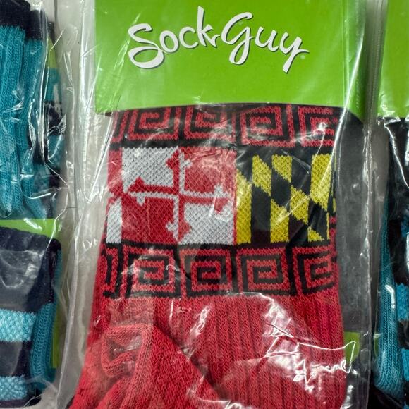 Sock Guy Performance Crew Socks  Set 3 Lacrosse Maryland/Lax Balls/Griffin L-XL - Picture 3 of 6